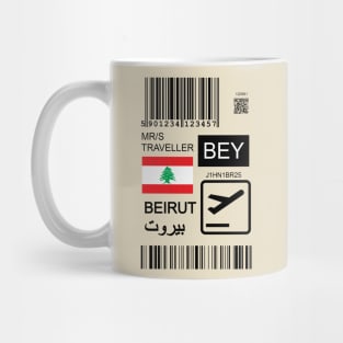 Beirut Lebanon travel ticket Mug